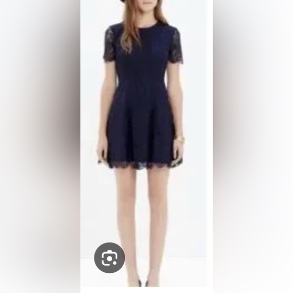 Madewell Dresses & Skirts - Madewell Navy Dress with Lace Detail